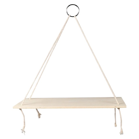 New 3 PC Decorative Hanging Wall Shelves with Rope - Picture 2 of 11